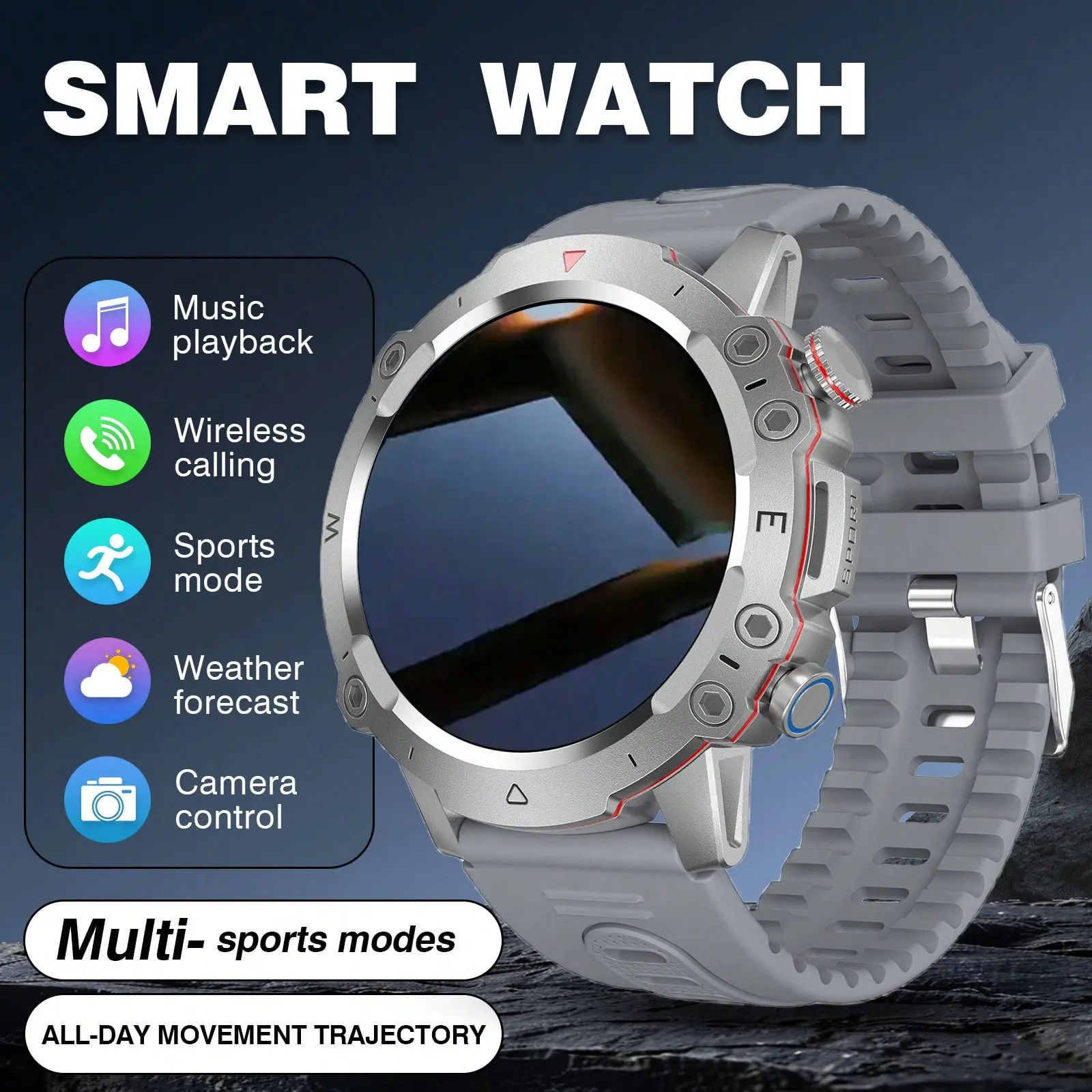 Bluetooth Calling Smart Watch for Android & iPhone, Music Control, Weather Forecast, Camera Remote, Multi Sports Modes, Activity Tracker