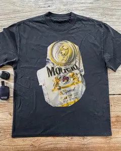 CRUSHED MODELLO CAN HEAVYWEIGHT BLACK T-SHIRT