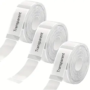 3Rolls D30 Clear Label Tape 12mmx40mm Compatible with  D30 Label Maker  Laminated Custom Stickers Office Labels Replacement