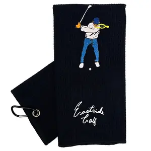 High Quality Embroidered Golf Towel with Clip, Soft and Absorbent, Perfect Golf Accessory, Ideal Birthday Gift for Men and Women