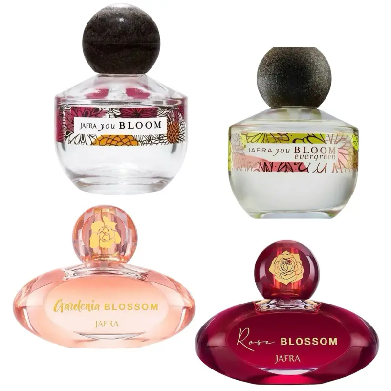Jafra gardenia blossom,rose blossom and jafra you bloom evergreen 1.7 fl oz each for women