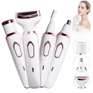 4-In-1 Electric Shaver, USB Rechargeable Bikini Trimmer, Ideal for Women Facial Body Arm Leg Care, Perfect Daily Grooming Tool