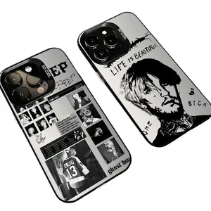 Retro black and white L-Lil P-Peep phone case For iPhone 17/16/15/14/13/12/11/Pro/ProMax/Plus/Air/Xsmax/E, Featuring a Shockproof Matte Back, Anti-Fall, Ultra-Thin Design, luxury fashion, music Merchandise, Special Gift for fans