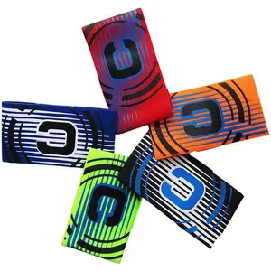 Football Soccer Captain Armband,Basketball Adjustable Player Bands,Colored Elastic Captain Armband Anti-Drop Captains Armbands for Adult - Pack of 5