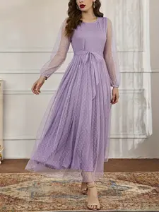 Mesh Maxi Dress, Sheer, Fairy & Soft Vibe, Polka Dot Print, Flowy Skirt, Elegant Loose-Fitting Formal Evening Dress, Perfect for Wedding, Prom, Brunch