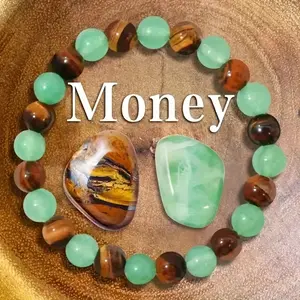 Wealth Manifestation Bracelet with Green Aventurine for Attracting Wealth And Tiger'S Eye for Preventing Financial Loss, Enhancing Career And Wealth Connections, And Serving As an Accelerator
