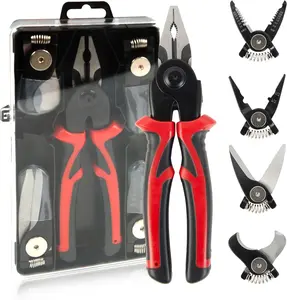 5 IN 1 Multifunctional Plier Tool Set - Wire Stripper, Crimping Plier, Cable Cutter, Electrician Scissors - 8 Inch Kit with Storage Case