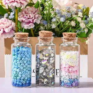 Mini Glass Bottles with Corks, 10ML-30ML, Glass Storage Bottles, Decorative & Craft Supplies, Ideal for Parties, Gifts, DIY Projects, Transparent Crystal Design