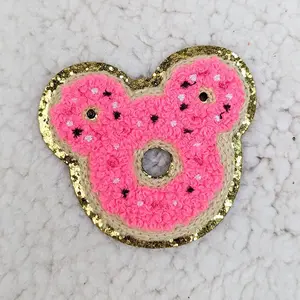 Mouse Donut Glitter Chenille HAT/POCKET Patch