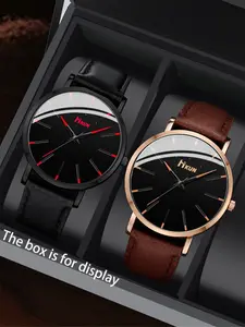 Men's Business Casual Fashion Watch Set, 2pcs Stylish Watches for Daily Wear, Perfect Gift for Birthday, Father's Day, Teacher's Day