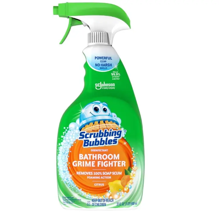 Scrubbing Bubbles Disinfectant Bathroom Grime Fighter Spray, Citrus, 32 fl oz