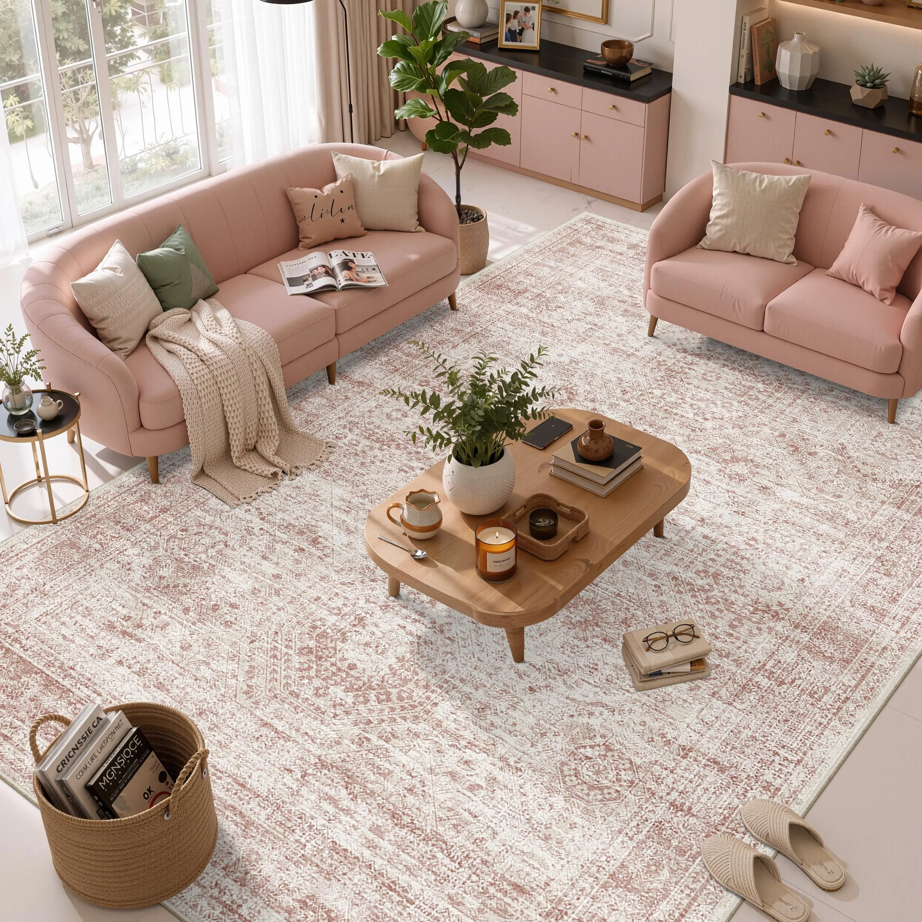 ComiComi 8x10 Area Rug for Living Room Washable Non-Slip Modern Rugs for Bedroom Dining Room Ultra-Thin Indoor Rug