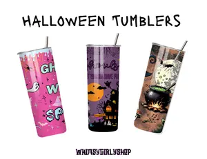 Halloween Themed Stainless Steel 20oz Tumblers with Straw Portable Reusable Washable Cup Drinkware Flasks Pumpkin Mug Bottles Bottles Multicolor