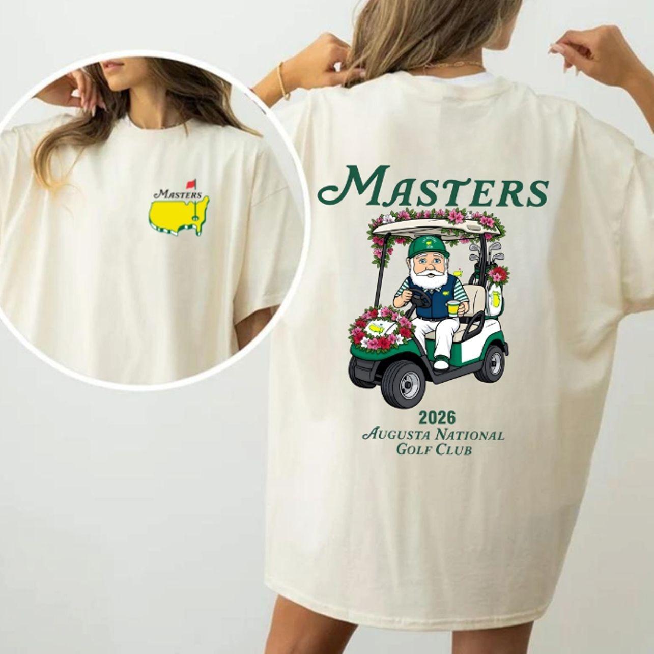 [SALE OFF 50%] Comfor Colors Masters Golf 2026 T-Shirt, Augusta National Gnome Golf Cart Graphic Tee, Vintage Tournament Fan Shirt, Unisex Golf Lover Gift Apparel T30