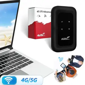 WiFi router, Micro SIM card slot, Pocket WiFi Hotspot 4G/5G Mobile Broadband Router with SIM Card Required, 150Mbps high-speed, up to 8 users, 2100mAh battery, Portable Internet, suitable for laptops, phones, desktops, European version