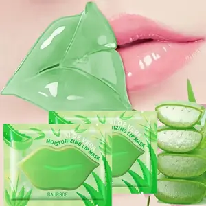 5pcs 10pcs (5/10pcs) Aloe Vera Moisturizing Lip Mask - with Hydrolyzed Collagen, Sodium Hyaluronate (Hyaluronic Acid) - Intense Hydration, Lip Care - Soft, Smooth, Full Lips - for Dry, Chapped, Post-Lipstick Lips - Women's Beauty Skincare Routine