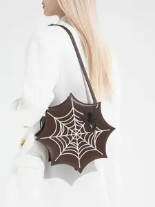 Women's Spider Web Embroidery Decorative Irregular Bag, Punk Style Unisex, Large Capacity, Fashion Accessory for Festive Occasions
