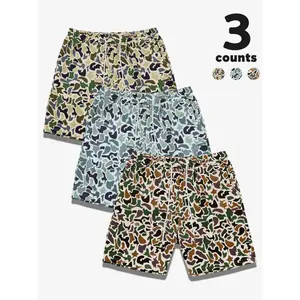 Men's Camo Print Shorts, Regular Fit Casual Street Shorts for Summer, Men's Bottoms for Daily Wear, Casual Streetwear Shorts Four-in-one pants, beach shorts, basketball shorts.