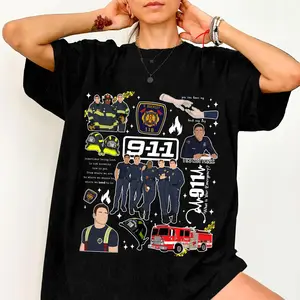 911 Movie T-Shirt, American TV Series Shirt 9-1-1 TV Show Shirt, Evan Buckley Shirt, Bobby Nash Shirt, Movie Tee, gift For Him, Gift for Her