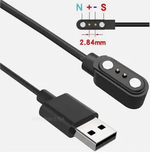 2-Pin Universal USB Data Charging Cable Magnetic Charger For Smart Watch 2.84mm