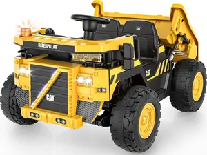 24V Ride On Dump Truck for Kids, 2 Seater Ride on Toys w/Remote Control, 4×100W Motors, Max 5.1 MPH, Electric Dump Bed, Extra Shovel, Warning Lights, Realistic Cockpit, Electric Car for Kids 3-8 #DealsForYouDays
