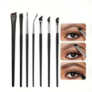 Complete Eye Detail Kit: Fine Eyeliner, Angled Brow & Flat Concealer Brushes | Essential Tools for Sharp Eye Looks
