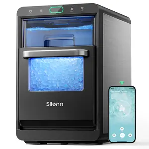 Silonn Nugget Ice Maker, 44lbs/day, Crushed Ice with Timer & Alerts, Stainless Steel, App-Controlled, Portable for Home, Office, Bar, & RV, Compact Countertop.#TikTokShopBlackFriday