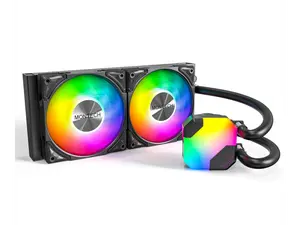 MONTECH HyperFlow ARGB 240 - AIO CPU Liquid Cooler, Intel&AMD Compatible, Chart-Topping Performance, Enhanced 3100RPM Water Pump Design, 2X Metal Pro 12 ARGB Ultimate Cooling Fans - Black