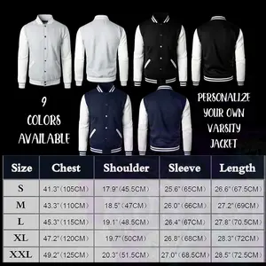 Plain Cotton Polyester Unisex Letterman Varsity Jacket Polyester Polyester Cotton Polyester
