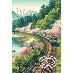 Japan Travel Stamp Book 4" x 6": Japan Eki Stamp Collection Notebook and Travel Journal, 120 pages