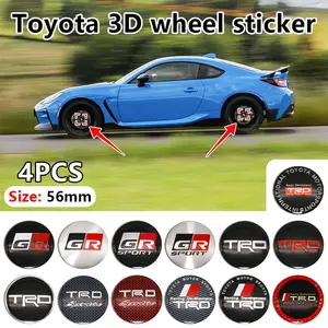 Toyota Gr Trd Wheel HUB Center Cap Emblem Decal Sticker, Car Exterior Accessories for Corolla/86/tundra/aygo/camry/prius/lexus