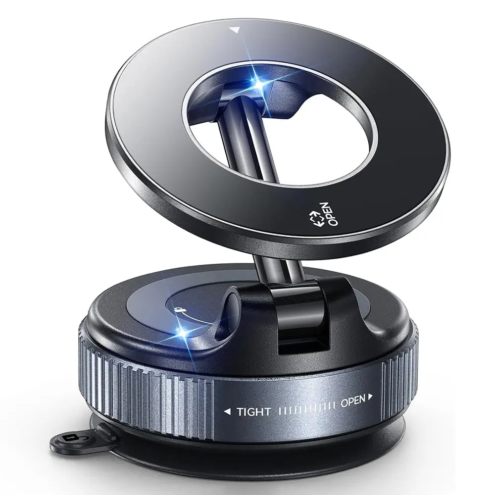 JONONSER MagSafe Magnetic Phone Mount - Removable Suction Cup, 360° Adjust Compact Folding GPS Navigation Cradle for Driving, Compatible with iPhone 16/15/14 Pro Max Samsung Galaxy Ultra, Fits Cars SUVs Trucks