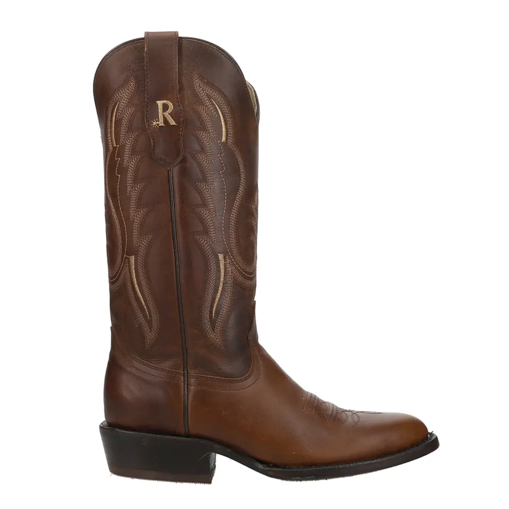 R. Watson Boots Mens Bay Apache Embroidered Round Toe  Casual Boots Mid Calf - Brown