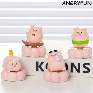 “Lucky Spin” Cute Ceramic Pig Rotating Ornament – Creative Desk Toy & Elegant Craft