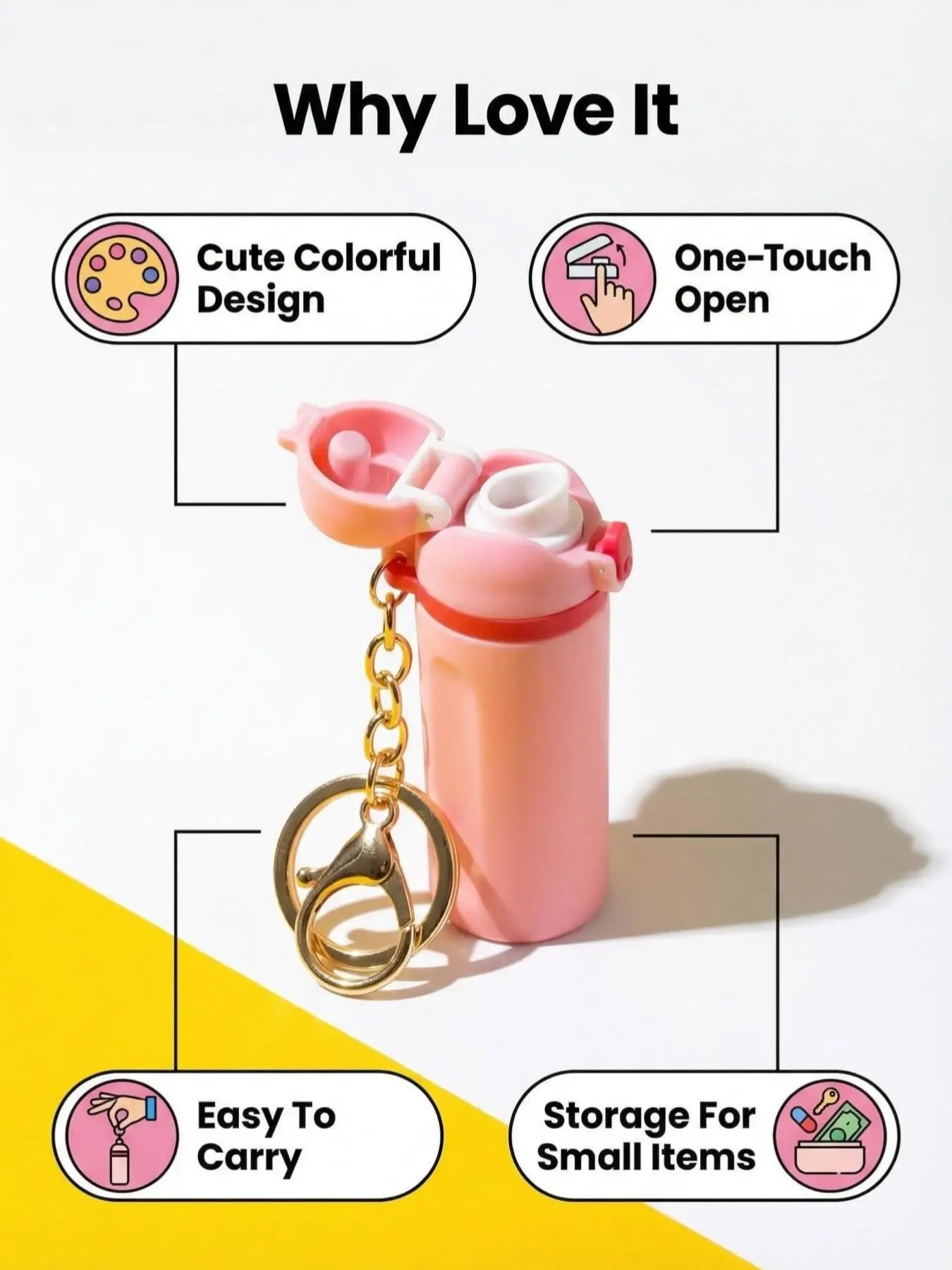Original Mini Keychain, Cute Keychain, Trendy Design, Inspirational Gift, Collectible Item, 3D Printed, Affordable Price, Lip Balm Storage Box, Women's Gift, DIY
