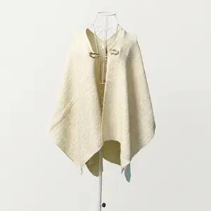 Vselectstudio #44 Cream Poncho Shawl Wrap for Women Elegant Soft Cape Shawl Stylish Winter Poncho Wrap Warm Fashion Shawl Casual Travel Layering Cape Fall Winter Outfit Poncho Shawl
