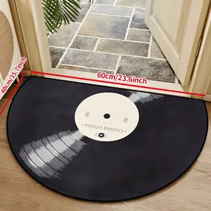 [Themed Design Rug] 1pc of Half-Round Indoor Rug, a Creative Entryway Mat with a Themed Design, Perfect for Home Decoration. It Features a Non-Slip Surface, Suitable for Bedroom Accessories, Photo Props, Outdoor Decor, And Can Also Serve As a Gift.