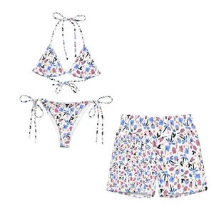 Summer Vacation Bathing Suit: Aesthetic Floral Matching Swimsuit Set For Couples - Y2K
