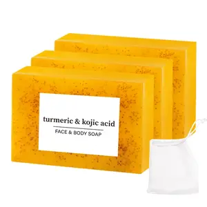 Turmeric Soap Bar, 3 Counts Deep Cleansing Skin Soap, Moisturizing Soap for All Skin Types, Body Wash & Cleansers for Women & Men, Acne, Body Cleansing Products