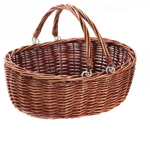 Wicker Picnic Baskets with Handles.. (Brown)
