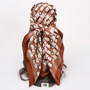Elegant Brown and White Patterned Scarf with Unique Design, Perfect for Stylish Outfits, Size 18