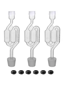 Bubble Airlock Set, 3 Airlocks for Fermenting, 3 Drilling #6 Stoppers and 6 Airlock Grommets,  for Brewing , , Sauerkraut, Pickles, Etc. Fermentation Bubbler Airlock