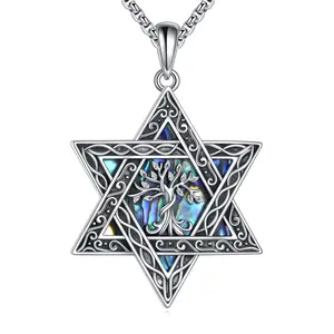 YFN Star of David Tree of Life Necklace 925 Sterling Silver Jewish Jewelry for Women Men