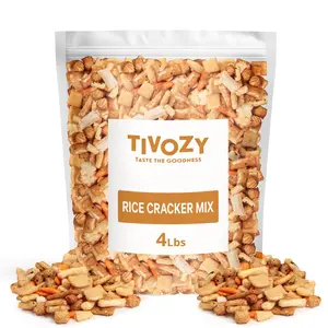 Japanese Rice Cracker Mix 4 lbs, Assorted Savory Snack Chips, Party Snack Pack for Sharing, Crunchy Rice Snacks for Family, Travel, or Everyday Snacking