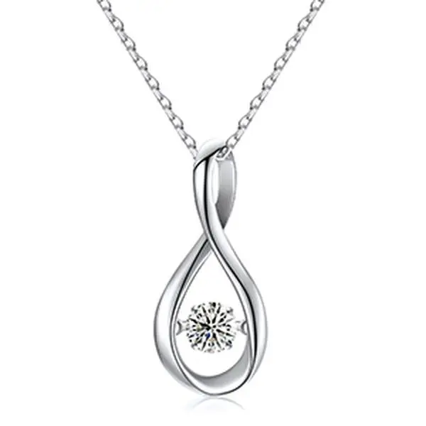 UCCIYO Infinity Dancing Stone Pendant P181 S925 Sterling Silver Synthetic Moissanite Pendant Necklace for Women Men Hip Hop Jewelry Gift【#P181】