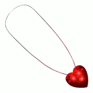 212 MAIN LED Flashing Red Heart Design Necklace for Farm Animals & Poultry, Pet Toy Accessory