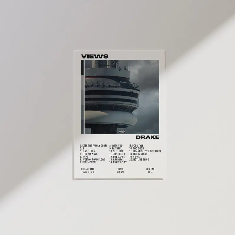 Drake Posters Views Album Cover Poster Unframed