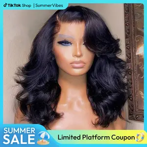 West Kiss 250% Density Right Side Part Glueless LayerCut Wig 6x8 Lace Closure Wig Body Wave Pre Cut Pre Bleached Ready Go Wigs Summervibes