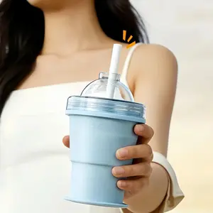 Foldable Ice Ball Cup Creative Silicone Mold Large Size Round Shape DIY Whiskey Ice Cubes, Perfect for Home Bar & Party Use