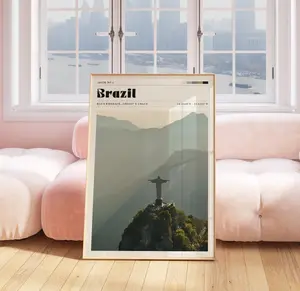 Brazil Poster, Rio De Janeiro Print, Travel, Vintage Photograph, Muted Colors, Nature, Landscape Wall Art, Gift For Friend